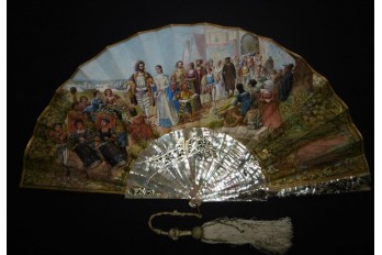 Wedding and festivities, fan by Mejanel, late 19th century