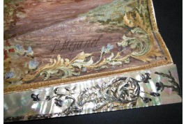 Mariage et réjouissance à la renaissance, éventail de Méjanel fin XIXème