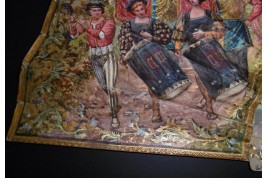 Mariage et réjouissance à la renaissance, éventail de Méjanel fin XIXème