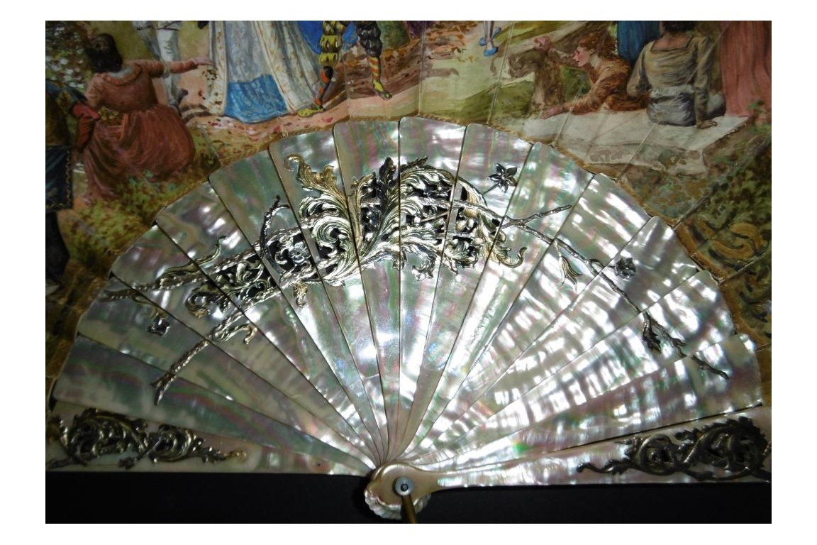 Wedding and festivities, fan by Mejanel, late 19th century