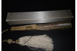 Mariage et réjouissance à la renaissance, éventail de Méjanel fin XIXème