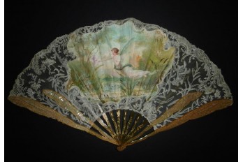 Dragonfly woman, fan by Lasellaz and Rodien circa 1900