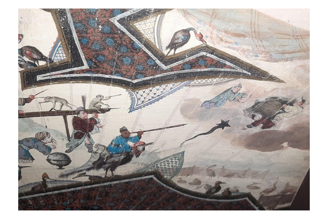 Comète de Halley, feuille d'éventail XVIIIème