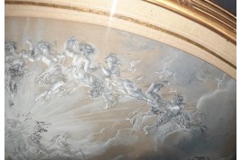 Les muses du jour et de la nuit, éventails d'Alexandre Soldé, XIXème siècle