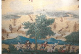 Pluie d'animaux, feuille déventail XVIIème siècle