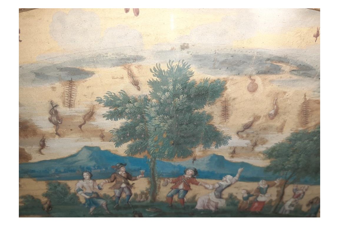 Pluie d'animaux, feuille déventail XVIIème siècle