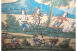 Pluie d'animaux, feuille déventail XVIIème siècle