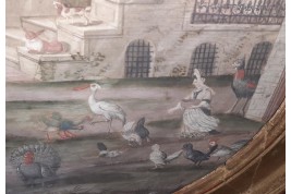 Barnyard of the castle, fan leaf, 17th century