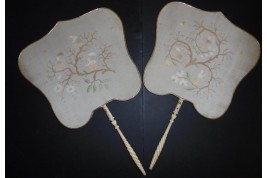 Chinoiseries and acrobatics , fixed fans, circa 1840