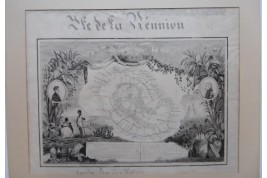 Lîle de la Réunion, carte géographique, 10 Août 1852