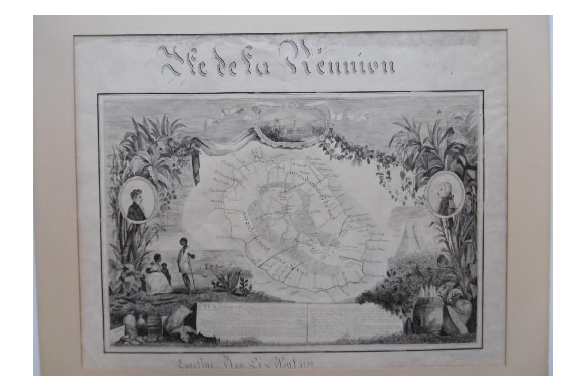 Ile de la Reunion, geographic map, 10 August 1852