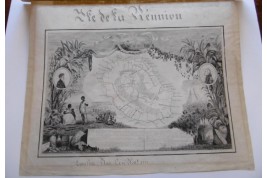 Ile de la Reunion, geographic map, 10 August 1852