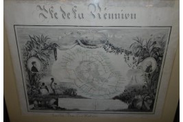 Lîle de la Réunion, carte géographique, 10 Août 1852