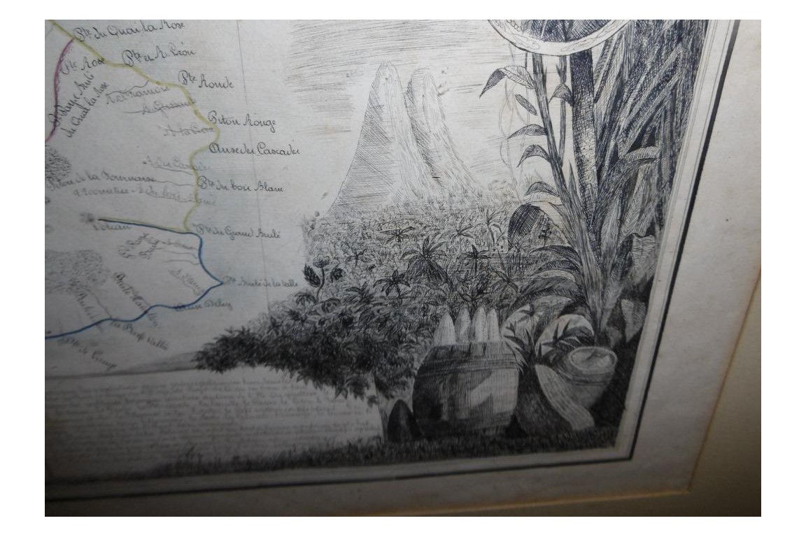 Ile de la Reunion, geographic map, 10 August 1852