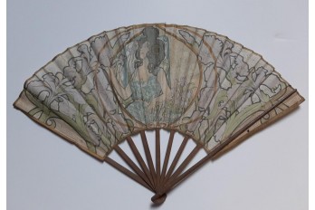 The iris woman, fan by Duvelleroy and Gendrot, circa 1900