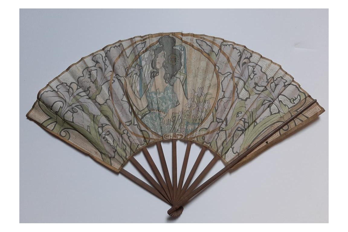 The iris woman, fan by Duvelleroy and Gendrot, circa 1900