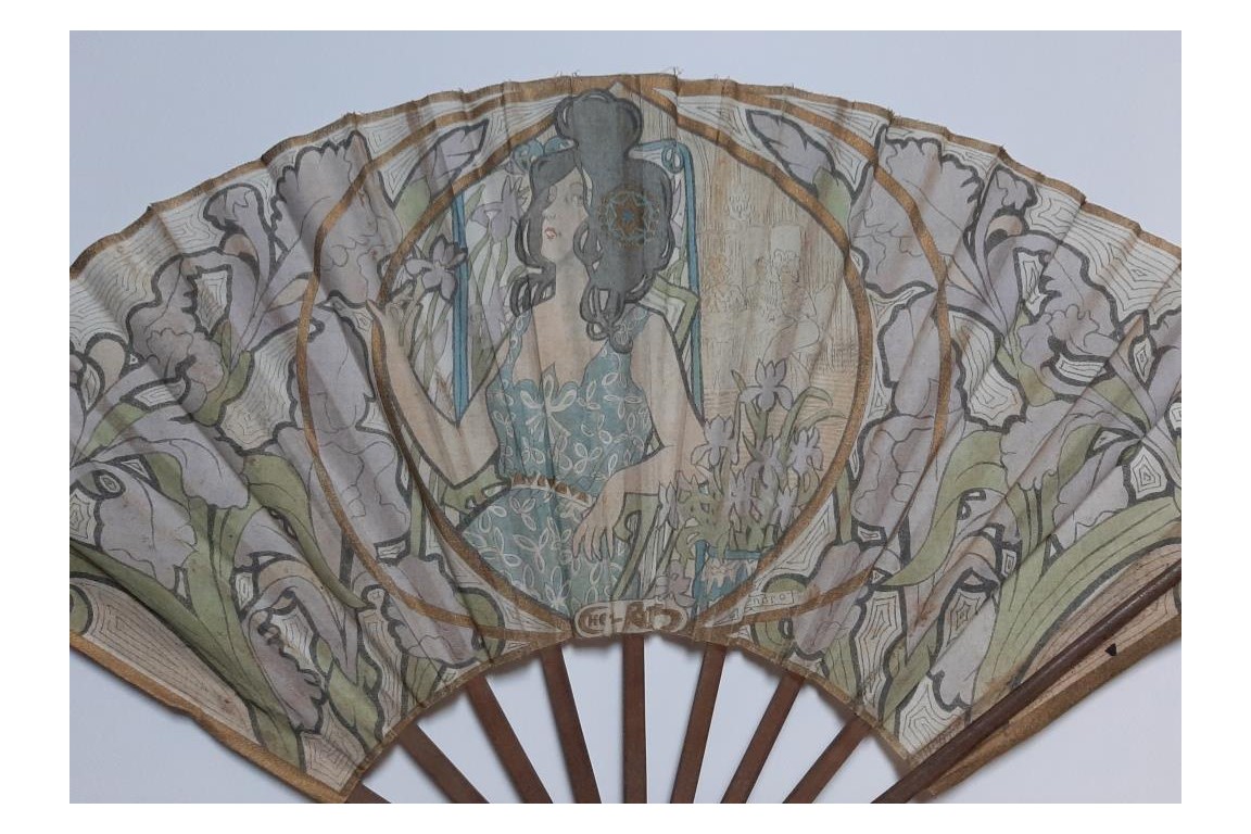 The iris woman, fan by Duvelleroy and Gendrot, circa 1900