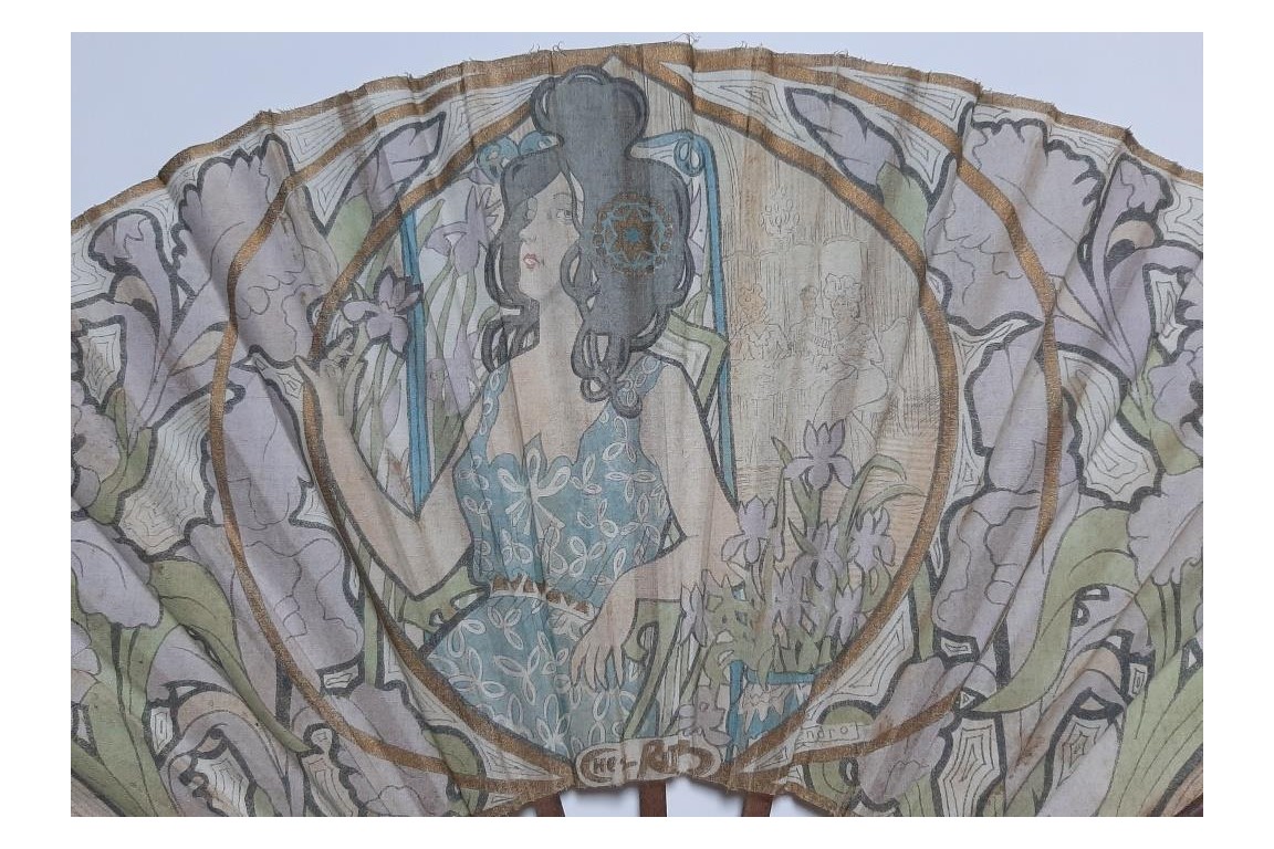 The iris woman, fan by Duvelleroy and Gendrot, circa 1900