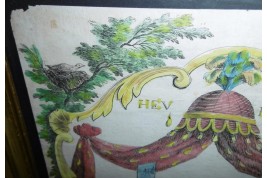 Iris' sparrow and cat, 18th century etching