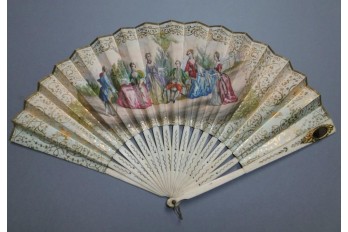 Mirror fan, circa 1850