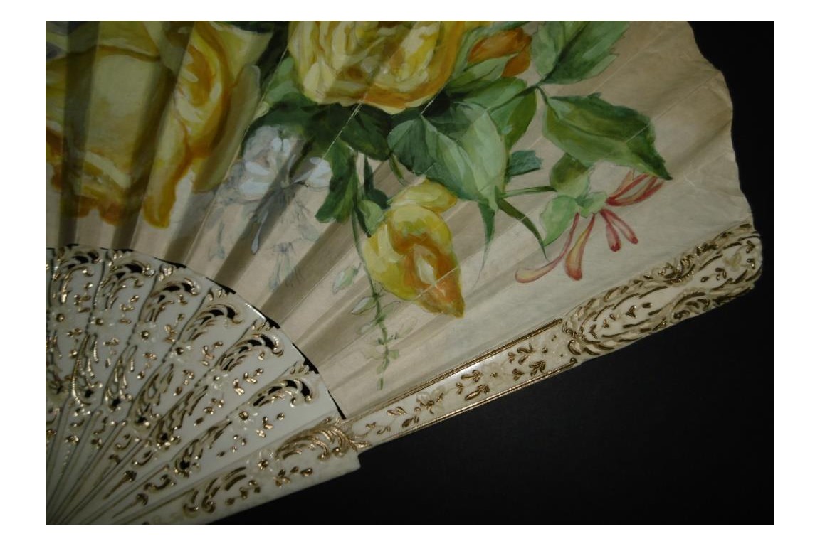 Bouquet, éventail vers 1900
