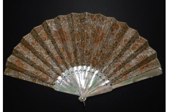 Cashmere flowers, fashion fan,  late 19th century