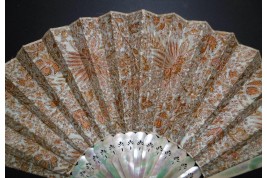 Cashmere flowers, fashion fan,  late 19th century