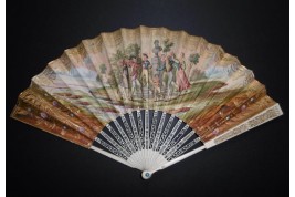 Viva Quiroga ! Spanich fan, circa 1820-30