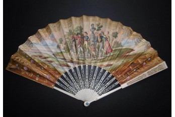 Viva Quiroga ! Spanich fan, circa 1820-30