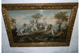 The Finding of Moses, fan leaf, late 17th ealy 18th century