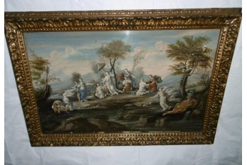 The Finding of Moses, fan leaf, late 17th ealy 18th century