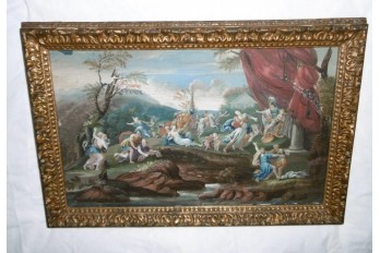 Rape of the Sabine, fan leaf, late 17th ealy 18th century