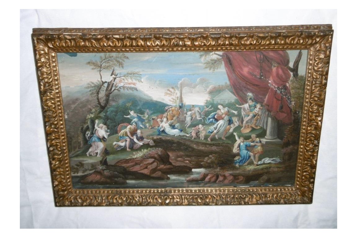 Rape of the Sabine, fan leaf, late 17th ealy 18th century