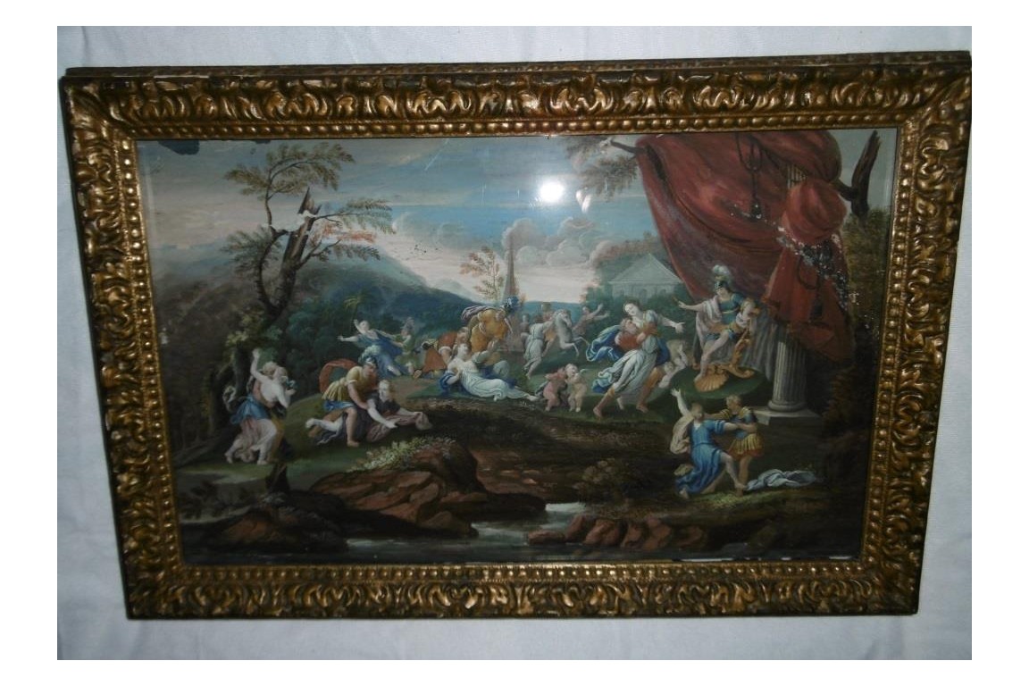 Rape of the Sabine, fan leaf, late 17th ealy 18th century