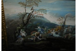 Rape of the Sabine, fan leaf, late 17th ealy 18th century