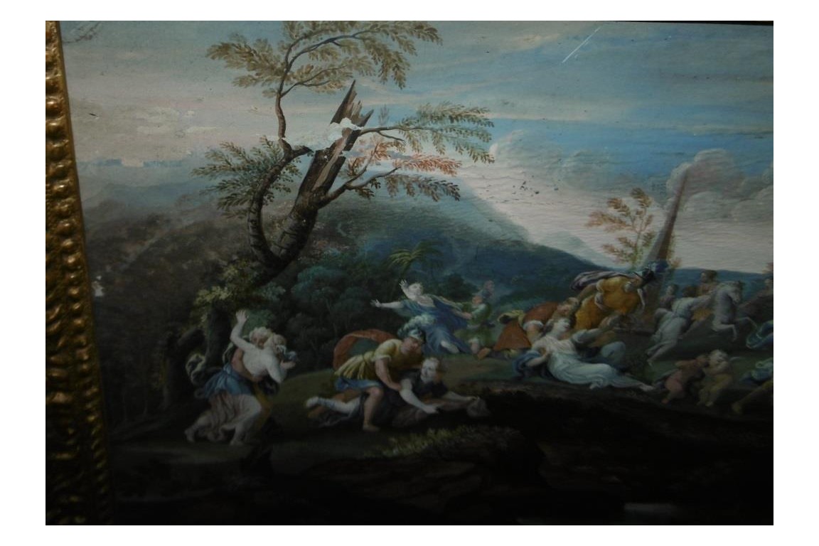 Rape of the Sabine, fan leaf, late 17th ealy 18th century