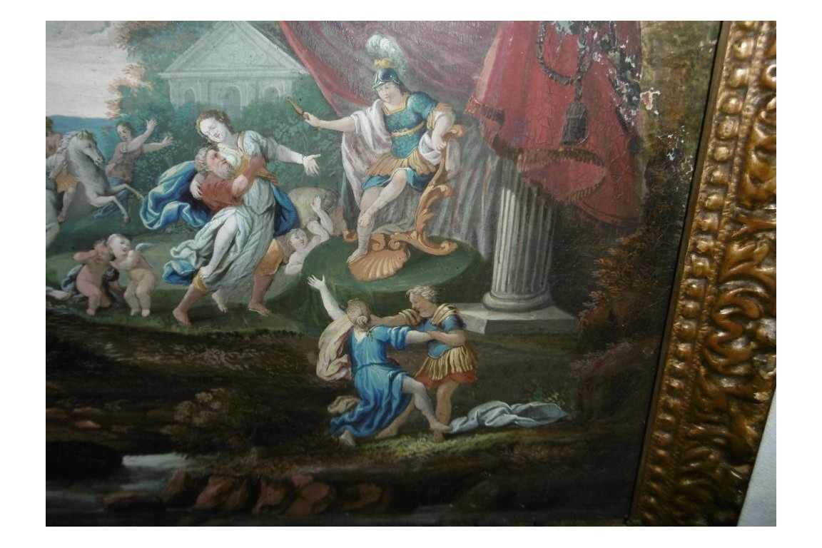 Rape of the Sabine, fan leaf, late 17th ealy 18th century
