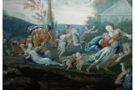 Rape of the Sabine, fan leaf, late 17th ealy 18th century