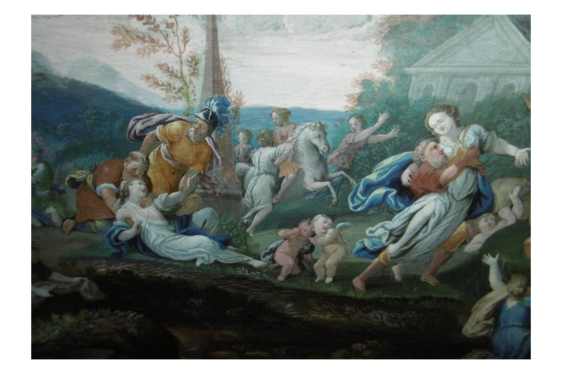 Rape of the Sabine, fan leaf, late 17th ealy 18th century
