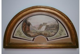 The waterfall of Tivoli, fan leaf circa 1800
