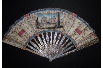 Piazza del Popolo, Grand Tour fan, circa 1780-90