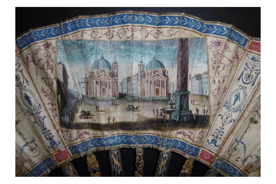 Piazza del Popolo, Grand Tour fan, circa 1780-90