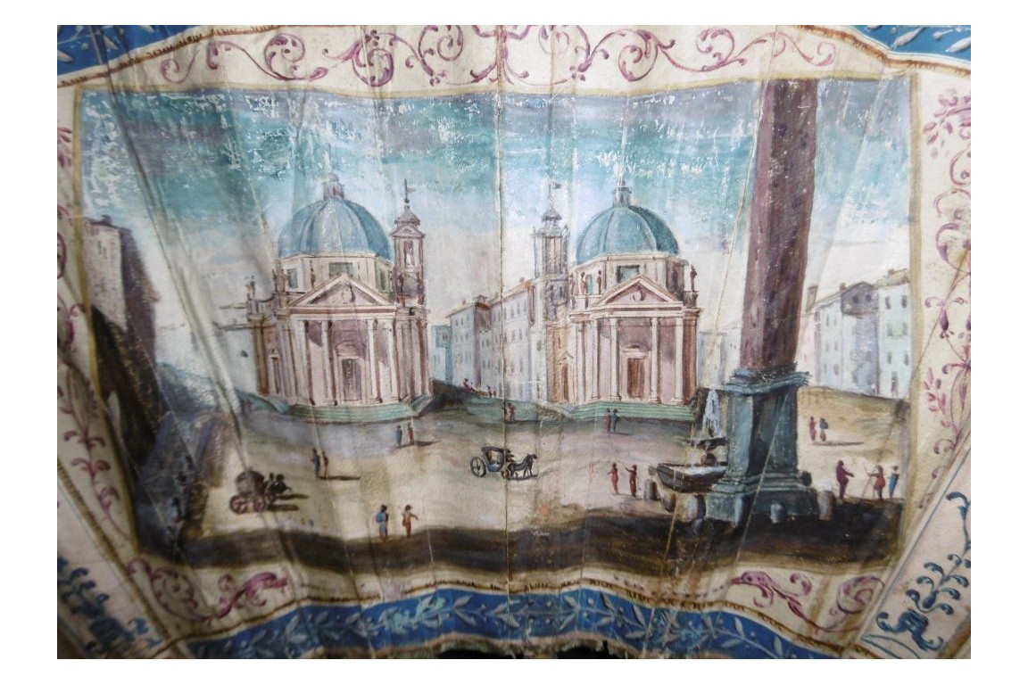Piazza del Popolo, Grand Tour fan, circa 1780-90