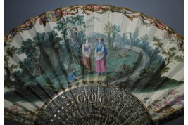 Récolte des mirabelles, éventail vers 1760