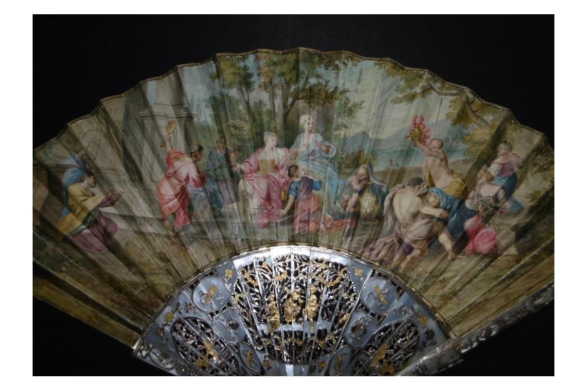 Achilles among the daughters of Lycomedes, fan circa 1740-50