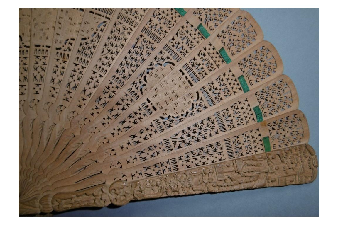 Sandalwood, Chinese fan, 19th century