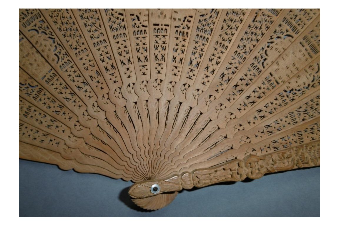 Sandalwood, Chinese fan, 19th century