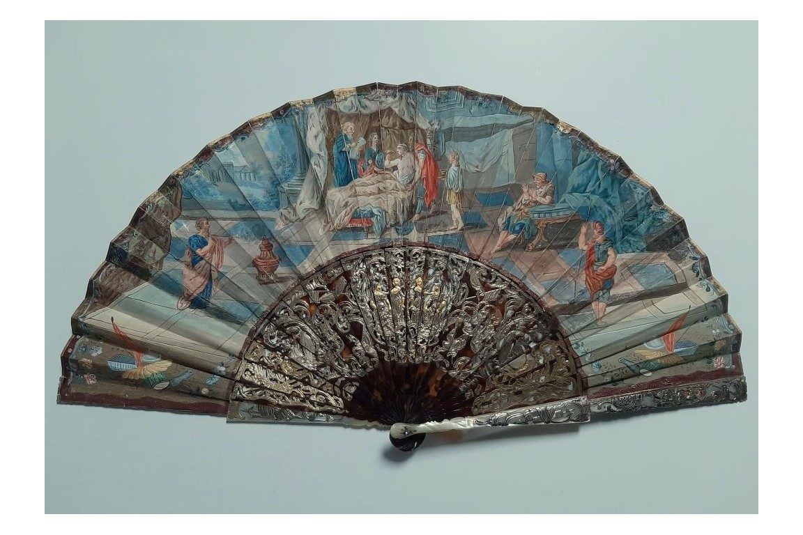 Alexander the Great and Philip his doctor, fan circa 1760