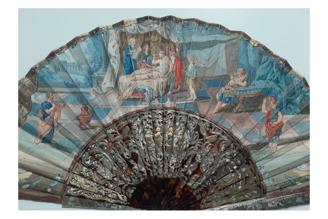 Alexander the Great and Philip his doctor, fan circa 1760