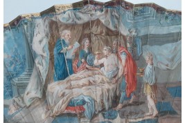 Alexandre le Grand et son médecin Philjppe, éventail vers 1760